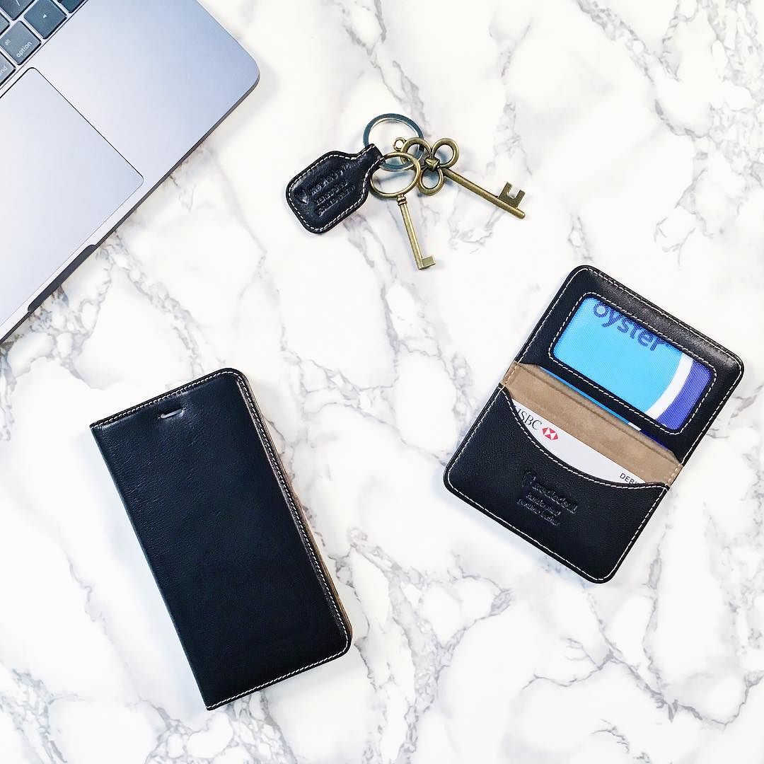 uk made leather phone case keyring cardholder